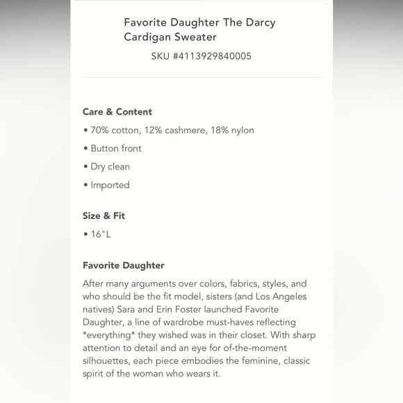 Anthropologie NWT Favorite Daughter The Darcy
Cardigan Sweater Size XL. - Picture 5 of 10